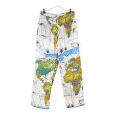 Saint Michael 23SS x Dr.Woo DW PAJAMA PNT WORLD MAP Dr. Wu Pants White Used 3eca