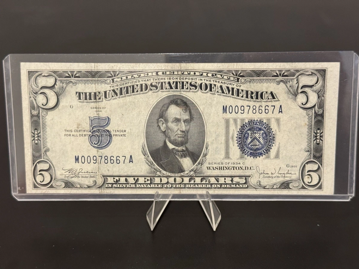 Uncertified $5 1934 Year United States Small Size Notes for sale