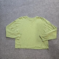 Madewell Top Womens Size Medium Green Slub Knit Long Sleeve Capsule Minimalist