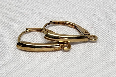 14K Yellow Gold Leverback Earring Findings
