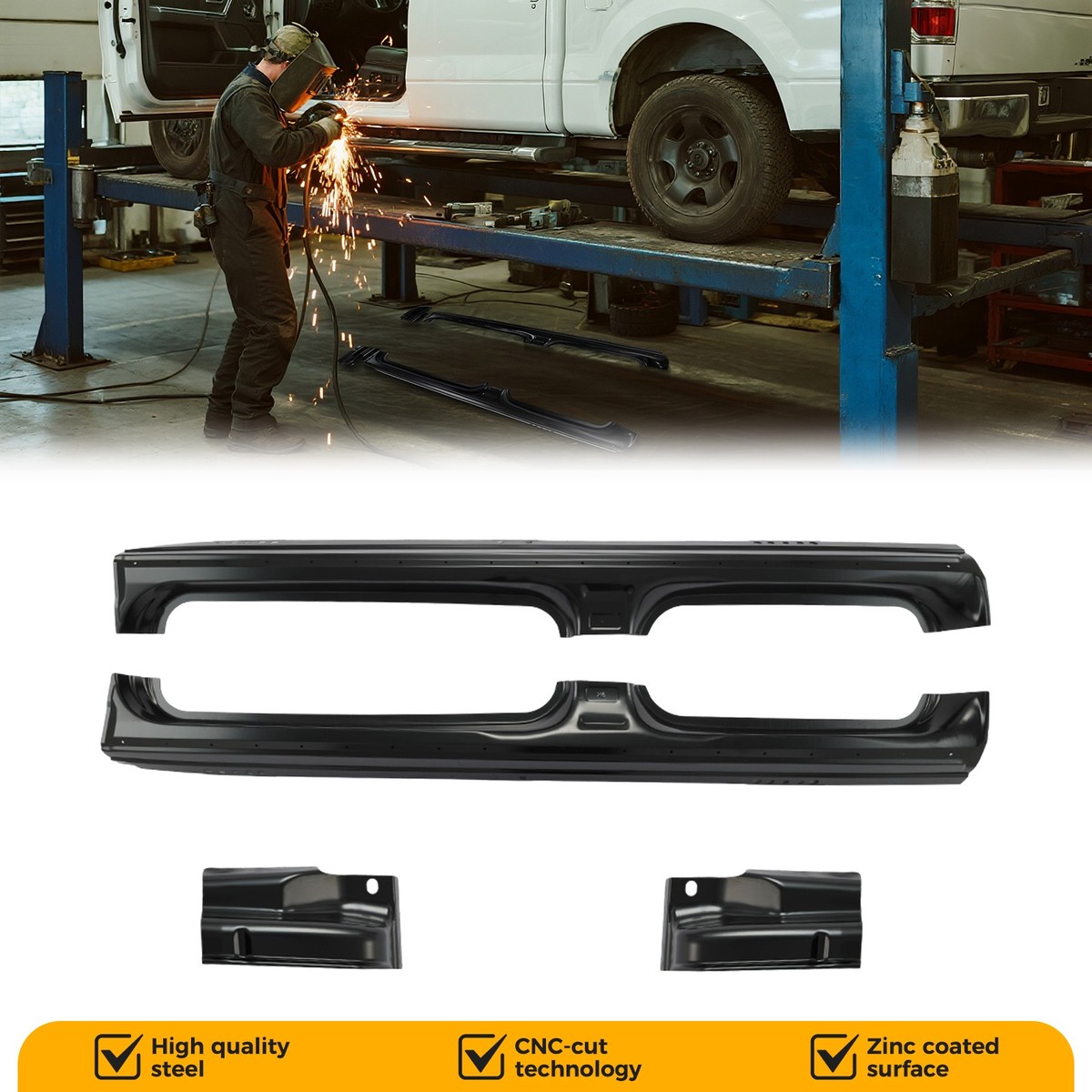 Lh Rh For 2009-2014 Ford Pickup F150 Rocker Panels & Cab Corners 4