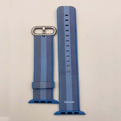 Original Apple Watch Woven Nylon Band classic buckle 42MM 44MM 45MM Tahoe Blue