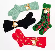 Tommie Copper 4 Pack Holiday OTC Compression Socks- Christmas Tree Medium
