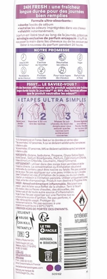 *Lot de 2* Shampooing sec  24h original Batiste 200ml - Photo 2/4