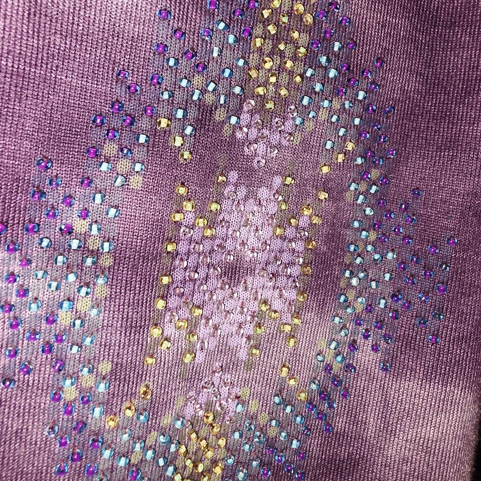 DOUBLE D RANCH Sz L фиолетовый галстук краситель длинным рукавом Western богемное рубашка блузка или топ - Изображение 4 из 4