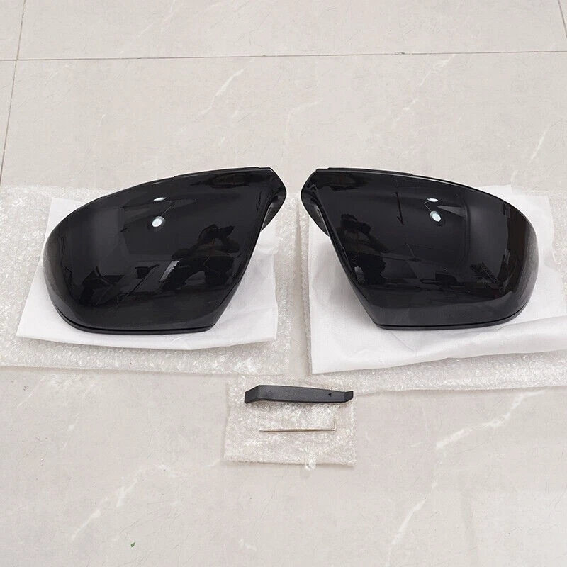 Glossy Black Mirror Cover Cap w/o Side Assist Replace For Audi Q5 SQ5 Q7 09-2015 - Imagem 4 de 4