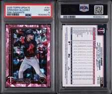 Topps 2025 Update Series Armando Alvarez Pink Diamante Rookie #US161 PSA 9