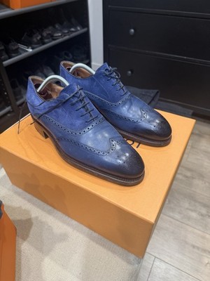 blue louis vuitton dress shoes Louis Vuitton Hockenheim Moccasin – Marine Blue Grained Calf Leather –  Hollo Shoe