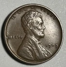 1909 VDB Lincoln Wheat Cent Penny AU Brown W/ Minor Broadstrike! #12