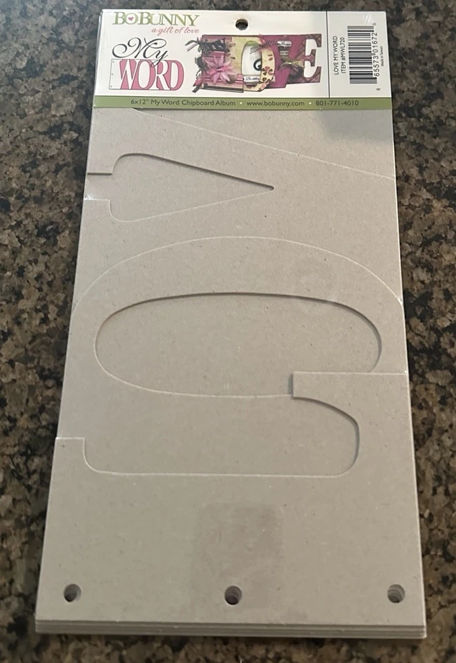 Set of 2 Bo Bunny My Word 6x12 Chipboard Albums FAMILY and LOVE - Image 4 of 4