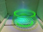 VTG URANIUM GREEN DEPRESSION GLASS CANDY DISH NO LID