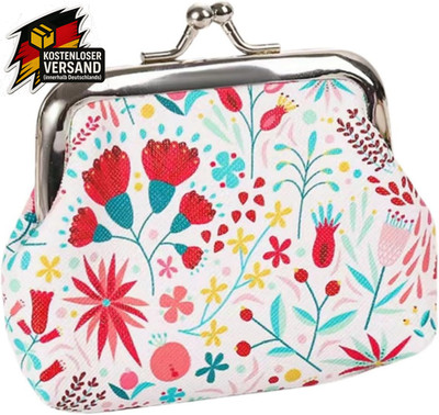 Mini-Geldbörse mit Schnallenverschluss für Damen, wasserdicht, Blumenmuster
