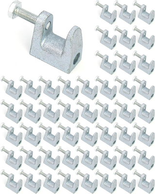 #ad #ad 3 8” Beam Clamp 50 Pack 13 16” Jaw Zinc Plated 500 lb Top 250 lb Bottom Rated $76.99