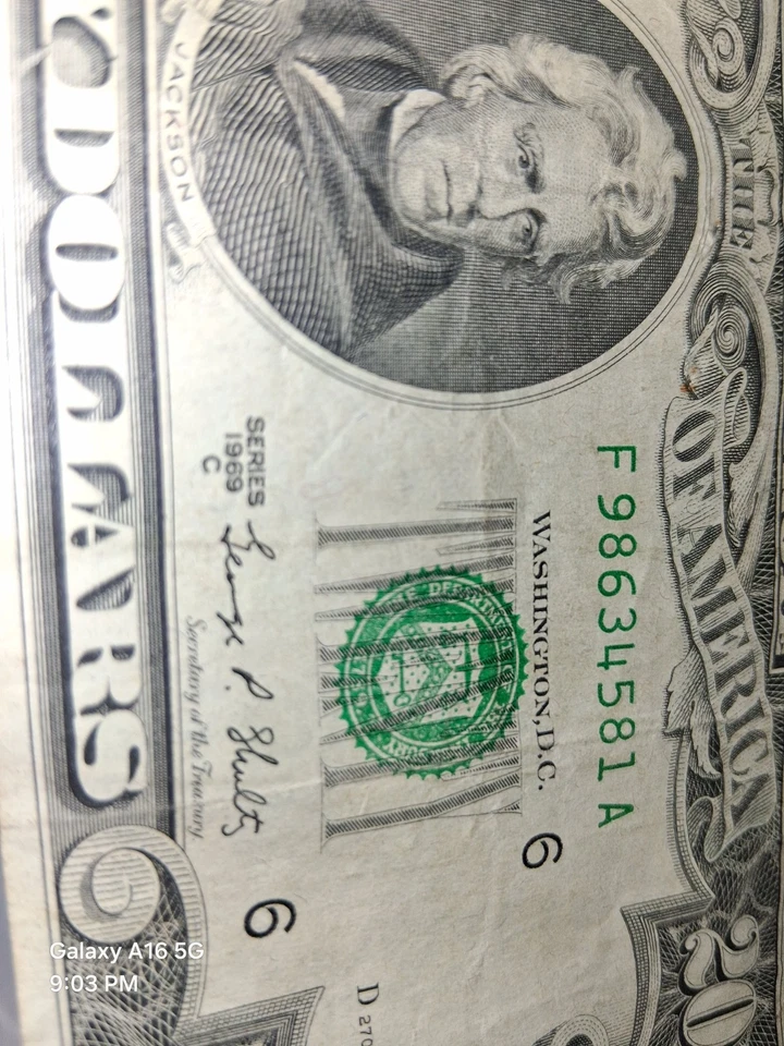 Series 1969 20$ Dollar Bill Federal Reserve Note - Image 4 of 4