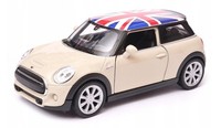 Welly New Mini Hatch Cremefarbene Uk-Flagge MaßStab 1:34 1:39 4,5 Zoll...
