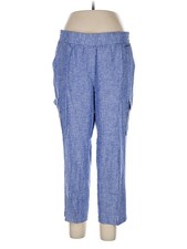 Jones New York Signature Women Blue Linen Pants L