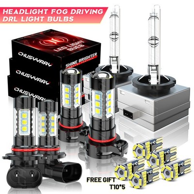LED/HID For 2007-14 Cadillac Escalade Headlight Fog Driving DRL Light Bulb Combo