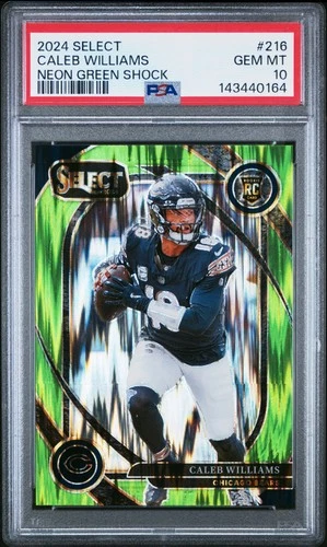 2024 Panini Select Neon Green Shock Caleb Williams 216 PSA 10 143440164