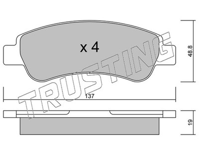 TRUSTING 726.0 Brake Pad Set, disc brake for CITROËN,FIAT,PEUGEOT