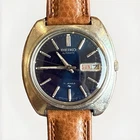 Seiko 7006-7009 Automatic 17 Jewels Blue Dial Day-Date 1970 Mens Watch RUNS
