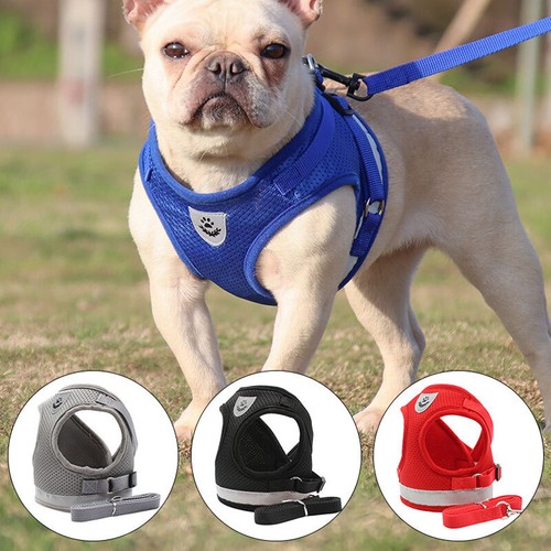 Reflective Dog Cat Pet Harness Leash Puppy Soft Adjustable Vest Mesh Clothes AU - Picture 8 of 20