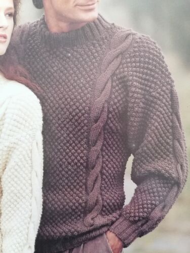HIS'N'HERS ARAN-STYLE SWEATERS, 80-110, 10ply - KING COLE Knitting Pattern 7081 - Picture 3 of 3