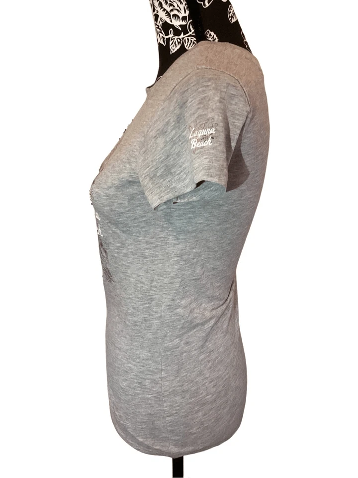 Винтажная футболка Y2K Lilu Laguna Beach для серфинга с бисером блестки - Изображение 4 из 4