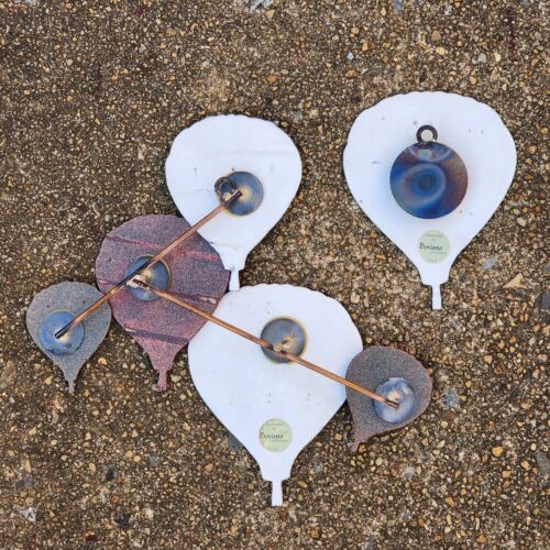 Bovano of Cheshire Hot Air Balloon Copper Enamel Wall Art 2 Pieces Handmade USA - Picture 2 of 2
