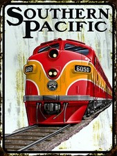 Southern Pacific Railroad Metal Sign Vintage Train Sign FREE SHIPPING