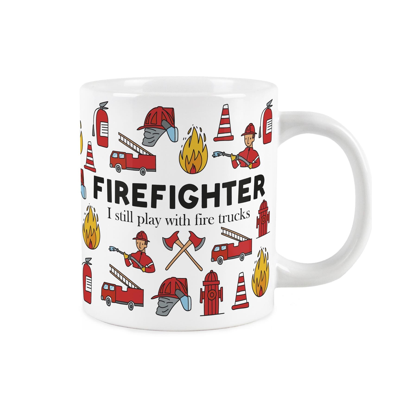 Extra Large Novelty Firefighter Mug - Jumbo Ceramic Funny Gifts for Firefighters
