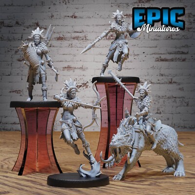Epic Miniatures 28mm - Female Barbarian Dungeons and Dragons DnD Miniatur