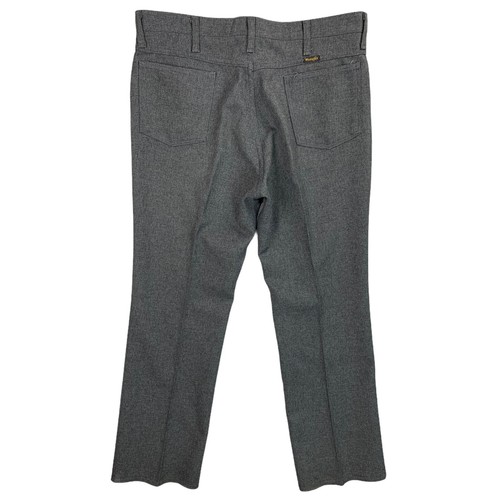 Vintage Wrangler Jeans 36x31 82HG Grey Polyester Slacks Gray Bootcut Pants USA - Picture 4 of 12
