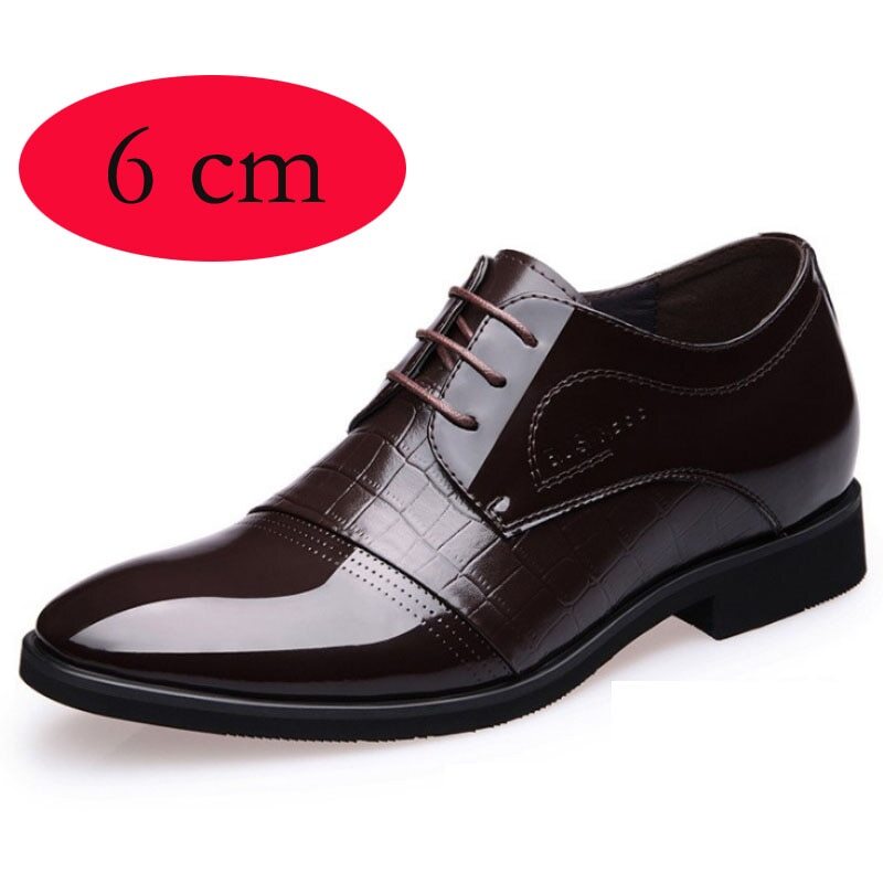 SAOLA Scarpa uomo pelle business pelle verniciata 6 cm elegante tacco festa Oxford calzature