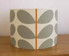Lampshade Handmade In Orla Kiely Two Colour Stem Warm Grey Fabric