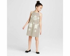 Victoria Beckham For Target Dress Girls Size Small High Neck Floral Applique NEW