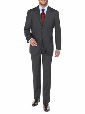 DTI BB Signature Mens Two Button 2 Piece Suit Set Modern Fit Jacket Plaid