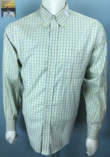 Mens Brooks Brothers Large Banana Arctic Gingham Checked 100 Cotton Button Down