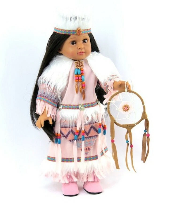 Ropa para muñecas Vestido de 18" Rosa Caliente Atrapasueños Nativos Americanos Ajuste Muñecas para niñas de 18" Foto 3 de 3