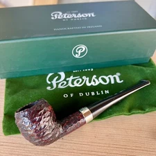 Peterson Junior Petite Rusticated Straight PEAR Fishtail Tobacco Pipe - New