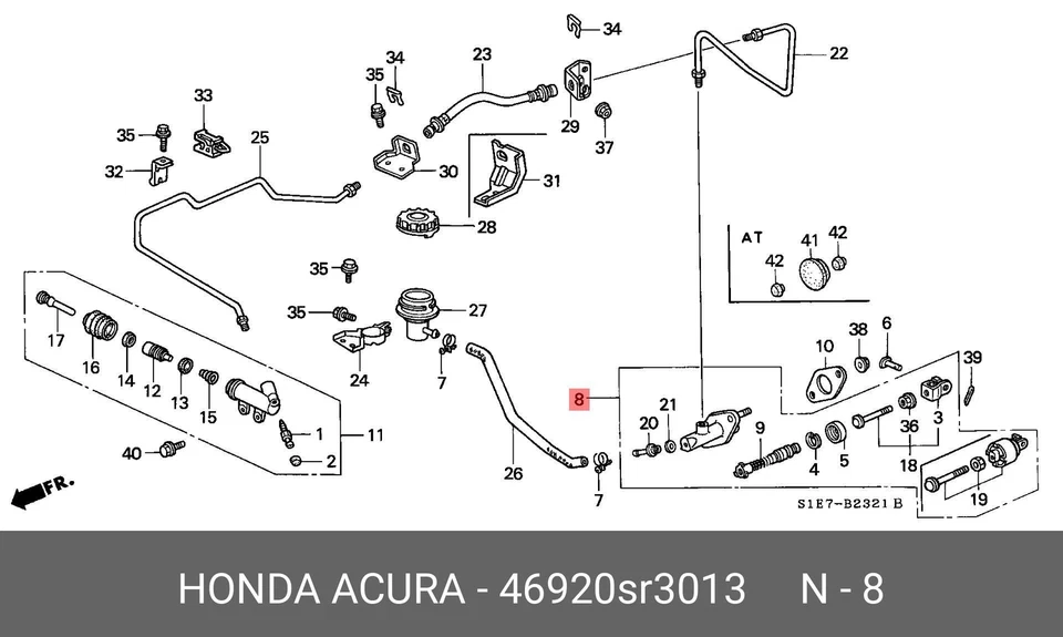 Cilindro maestro embrague HONDA genuino OEM CIVIC INTEGRA DEL SOL 46920-SR3-013  Foto 3 de 3
