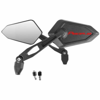 PAAR STRAßENSPIEGEL MIT ROTEM LOGO FÜR KYMCO PEOPLE 50 125 200 300 GT