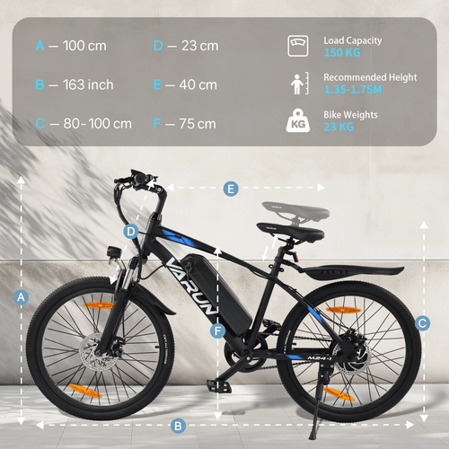 Varun 24" Electric Bike 250W Motor 36V 7.8Ah Off-road E-BIKE 25KMH MTB Adult - Picture 4 of 7