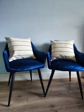 Thick strong Black & off White Monochrome Cushion Cover stripes Pattern 18x18"