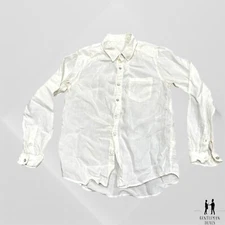 Nest Robe Japan Blouse high thread-count 100% linen collared shirt MOP buttons S