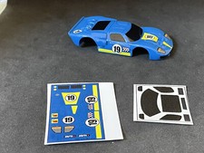 Decal kit for AFX GT40 HO slot car body Blue w/ Yellow Stripes 19