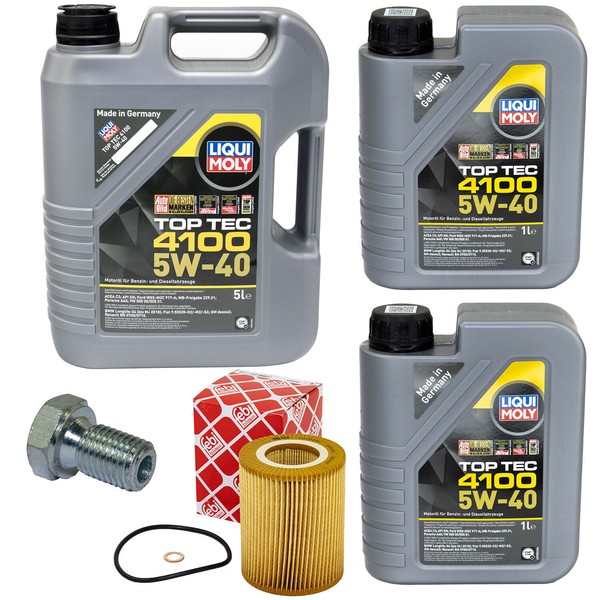 MotoröL Set 5W-40 Liqui Moly 7 Liter + ÖLfilter + Schraube FüR BMW 3Er E36 5Er-image