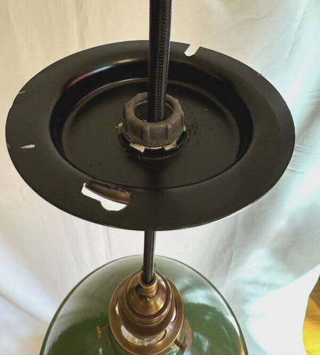 ONE Vintage 9" Porcelain Deep Cone Pendant Industrial Green Lamp Light UL Fitter - Picture 13 of 21