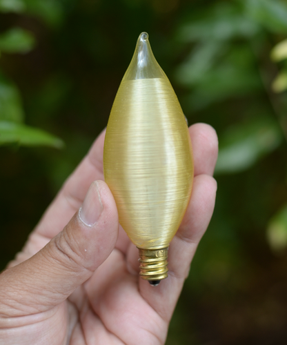 Bulbrite Spunlite 25W 130V Lightbulb Color: Amber item no: 430125 Candelabra - Picture 5 of 5