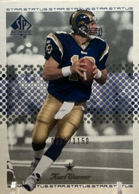 2002 SP Authentic #130 Kurt Warner /1150 Serial # Rams Star Status