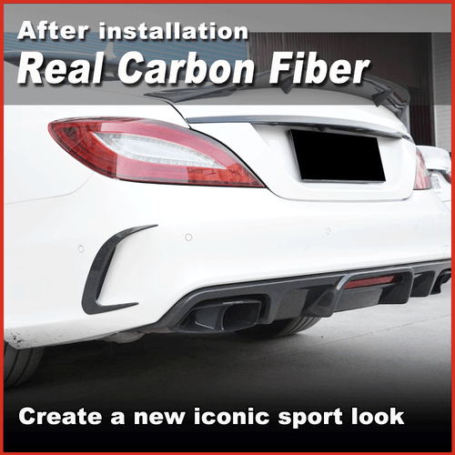 Pinne paraurti posteriore in carbonio Flap Canards per Mercedes C218 CLS400 CLS63 AMG - Foto 5 di 14